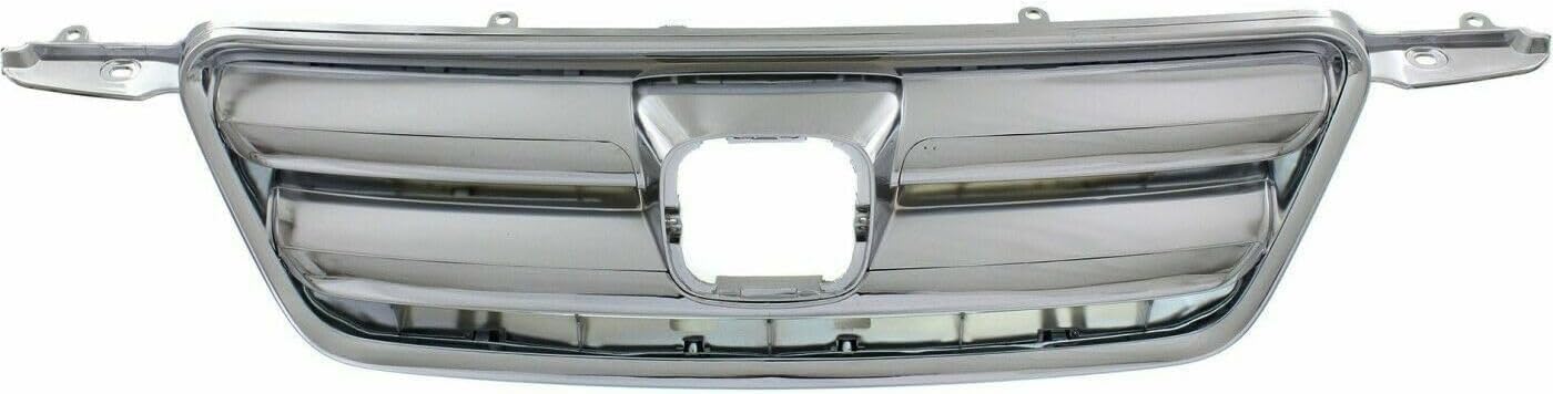 Front Bumper Upper Grille Chrome Shell & Insert Direct Replacement Compatible With 2005-2006 Honda CR-V HO1200194 71122S9AA01-PFM