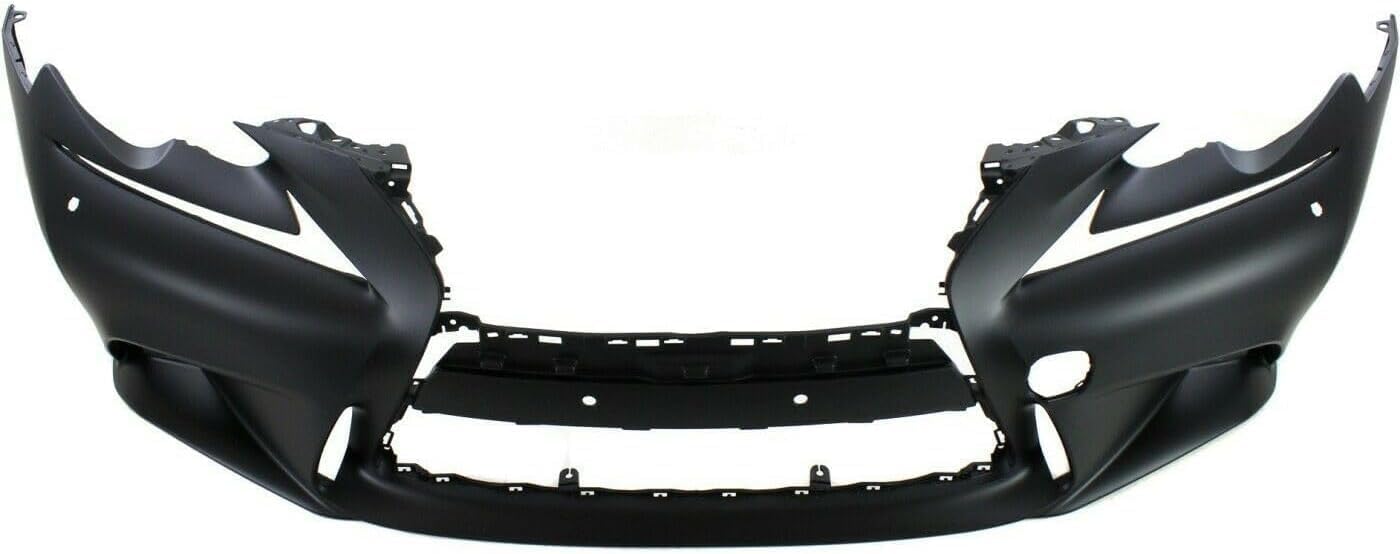 Front Bumper Cover + Upper & Lower Grille Primed + Head Lights + Fog Lamp Covers Left Driver And Right Passenger Side Direct Replacement Compatible With 2014-2016 Lexus IS250 / IS350
