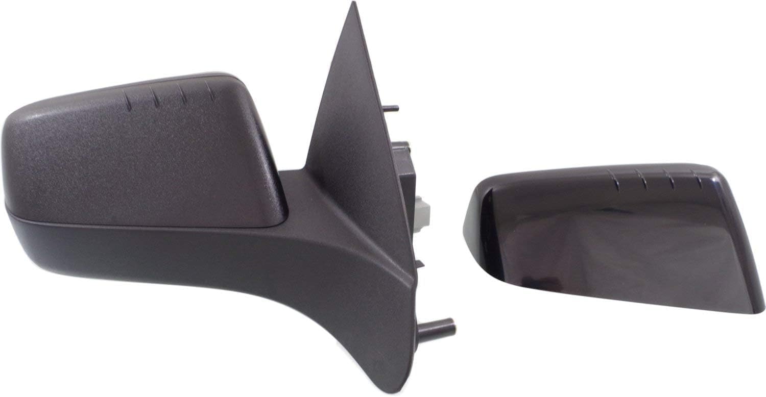 Front Power Mirror Non-Folding Heated With Primed & Textured 2 Caps Direct Replacement Compatible With 2008-2011 Ford Focus FO1321317 FO1321331 8S4Z17682CA-PFM