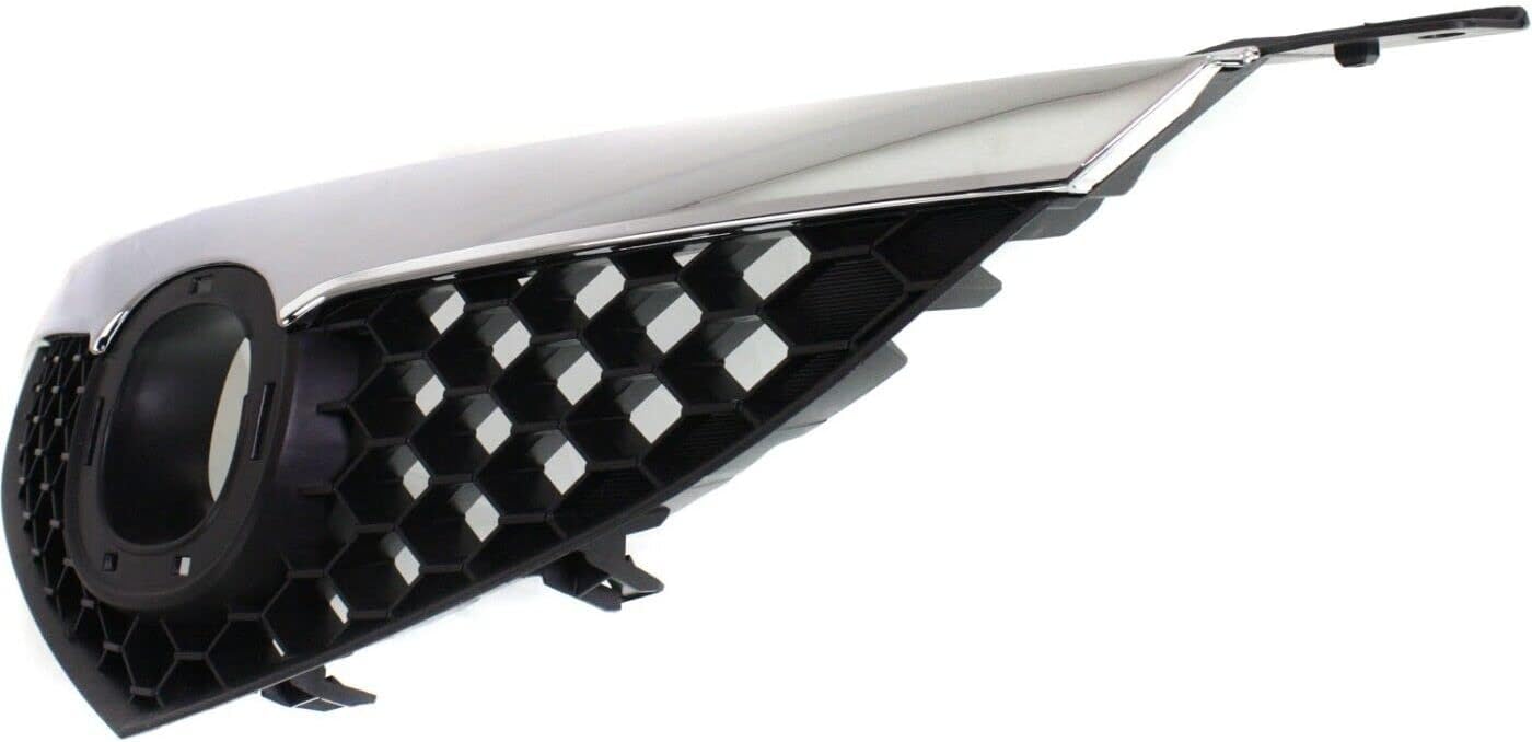 Front Bumper Upper Grille Textured Gray Shell And Insert With Chrome Bar Direct Replacement Compatible With 2007-2009 Mazda 3 MA1200186 BR5H50710C