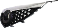 Front Bumper Upper Grille Textured Gray Shell And Insert With Chrome Bar Direct Replacement Compatible With 2007-2009 Mazda 3 MA1200186 BR5H50710C