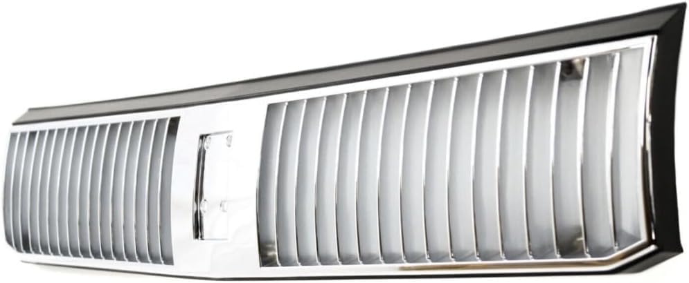 Front Grille Chrome Shell And Insert Plastic Direct Replacement Compatible With 1989-1991 Oldsmobile Cutlass Ciera GM1200106 10068949