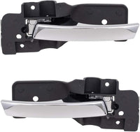 Set of 2 Front Interior Door Handle Chrome Lever with Primed Bezel Left & Right Side Direct Replacement Compatible with 2008-2018 Grand Caravan / 2008-2016 Chrysler Town & Country