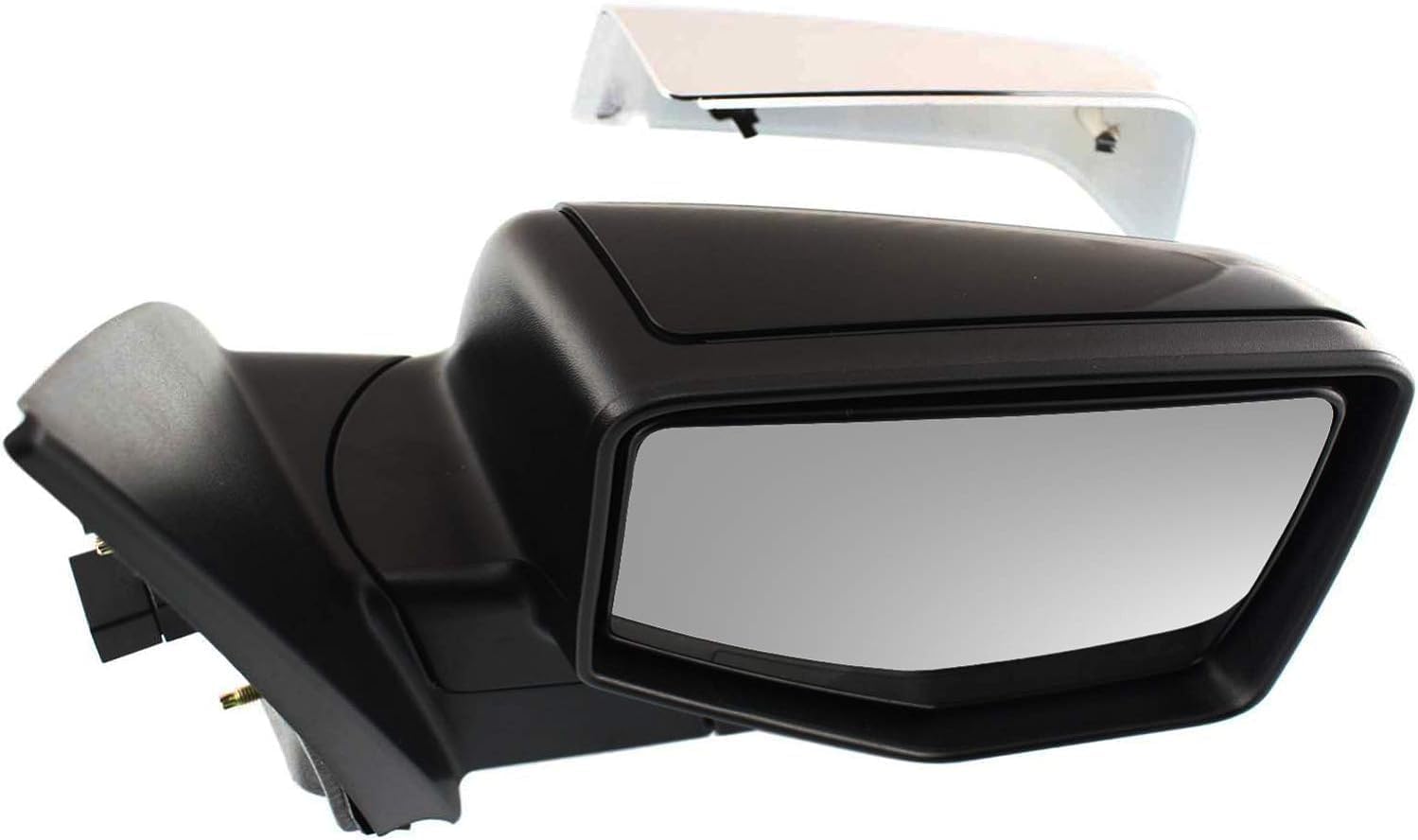 Front Power Mirror Manual Folding Non-Heated Primed With Chrome 2 Caps Right Passenger Side Direct Replacement Compatible With 2006-2010 Ford Explorer FO1321279 FO1321417