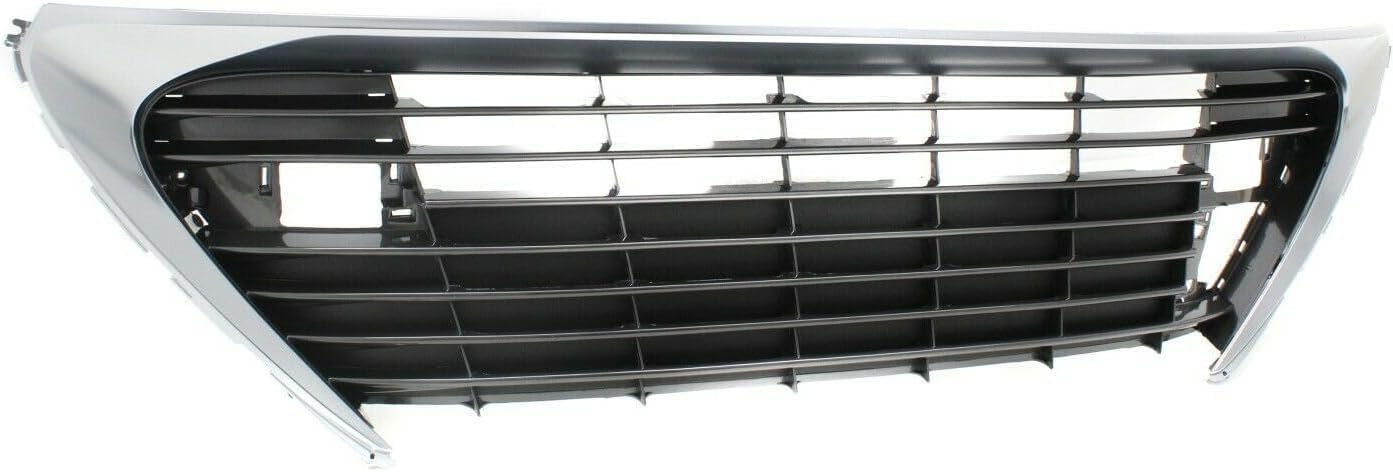 Front Bumper Grille Assembly Satin Nickel With Gloss Gray Insert Plastic Direct Replacement Compatible With 2016-2018 Lexus ES300h / ES350 LX1036129 5310206150