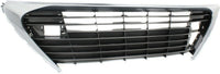 Front Bumper Grille Assembly Satin Nickel With Gloss Gray Insert Plastic Direct Replacement Compatible With 2016-2018 Lexus ES300h / ES350 LX1036129 5310206150