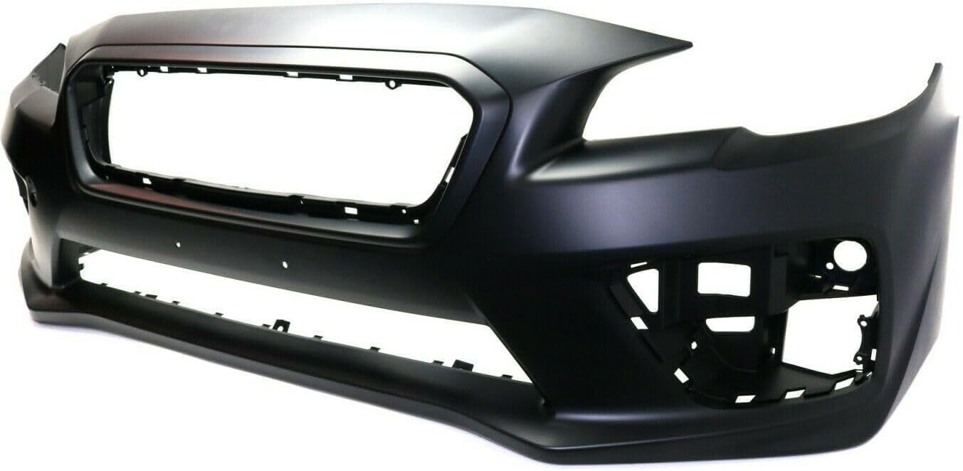 Front Bumper Cover Primed Plastic + Upper & Lower Grille + Fog Lights Cover + Signal Lamp Left Driver & Right Passenger Side Direct Replacement Compatible With 2015-2017 Subaru WRX