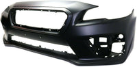 Front Bumper Cover Primed Plastic + Fog Lights Cover Left Driver & Right Passenger Side Direct Replacement Compatible With 2015-2017 Subaru WRX