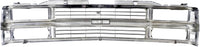 Front Grill Chrome Shell And Insert + Headlights + Signal Lamps Left Driver & Right Passenger Side Direct Replacement Compatible With 1994-2000 Chevrolet C/K Series GM1200238