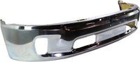 Front Lower Bumper Chrome Steel With Fog Light Holes Direct Replacement Compatible With 2013-2018 Ram 1500 CH1002396 68160853AB