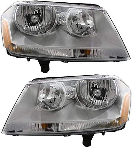 Set Of 2 Front Headlight Assembly Right Passenger & Left Driver Side Direct Replacement Compatible With 2008-2014 Dodge Avenger 5116343AD-PFM 5116342AD-PFM