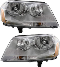 Set Of 2 Front Headlight Assembly Right Passenger & Left Driver Side Direct Replacement Compatible With 2008-2014 Dodge Avenger 5116343AD-PFM 5116342AD-PFM