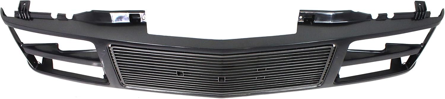 Front Grille Assembly Primed Shell & Insert With Quad Composite Headlights Direct Replacement Compatible With 1988-1993 GMC / 1992-1993 Yukon C/K Series GM1200391 88960432