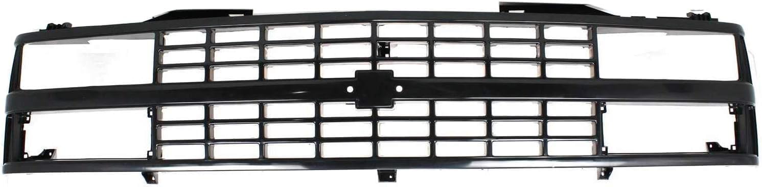 Front Grille Primed Shell And Insert Plastic Direct Replacement Compatible With 1988-1993 Chevrolet / 1992-1993 Blazer C/K-Series GM1200228 88960431