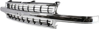 Front Grille Chrome Shell With Cross Bar Insert Direct Replacement Compatible With 2000-2006 Chevrolet Tahoe/Chevrolet Suburban GM1200442 88968934
