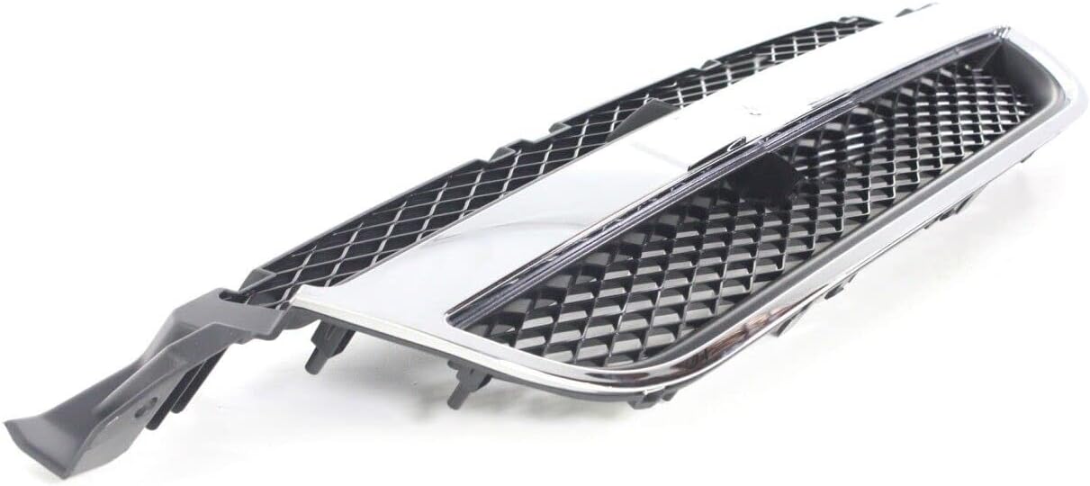 Front Grille With Chrome Center Bar Textured Black Shell And Insert Direct Replacement Compatible With 2007-2011 Chevrolet Aveo GM1200577 96648529