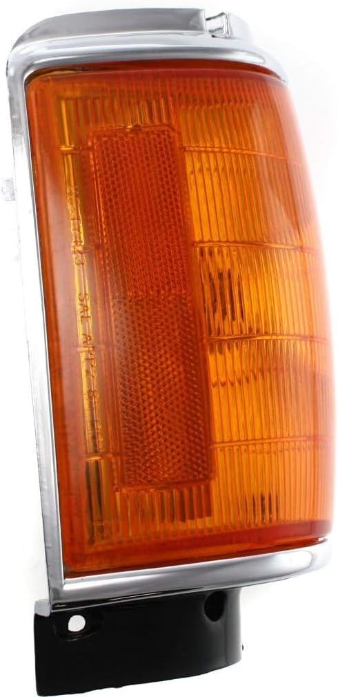 Set Of 2 Front Corner Light Assembly With Chrome Trim Left Driver & Right Passenger Side Direct Replacement Compatible With 1984-1986 Toyota Pickup TO2521116 TO2520114