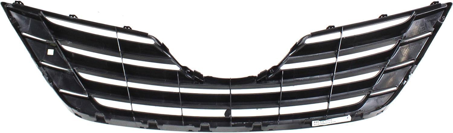 Front Bumper Cover Primed + Upper Grille Black Shell & Insert + Lower Textured Direct Replacement Compatible With 2007-2009 Toyota Camry TO1036103 TO1000329 TO1200288 5311206010