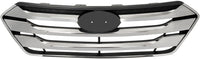 Front Bumper Cover Primed + Valance + Upper & Lower Grille + Molding + Skid Plate + Headlight + Fog Light + Trim Left & Right Side Direct Replacement For 13-16 Hyundai Santa Fe Sport