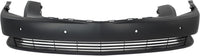 Front Bumper Cover Primed Plastic + Grille Chrome Shell and Insert + Fog Light Left Driver & Right Passenger Side Direct Replacement Compatible With 2006-2011 Cadillac DTS