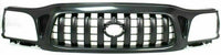 Front Grille Assembly Primed + Headlight Fillers + Corner Lights Left Driver and Right Passenger Side Direct Replacement Compatible With 2001-2004 Toyota Tacoma TO1200246