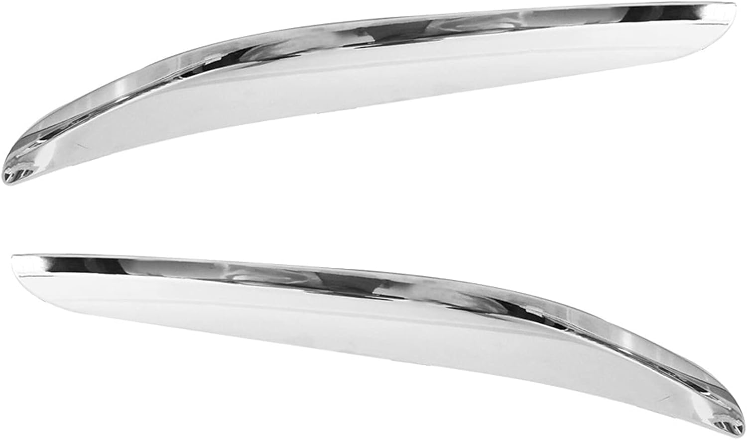 Set Of 2 Front Bumper Molding Chrome Plastic Left Driver & Right Passenger Side Direct Replacement Compatible With 2011-2014 Chrysler 300 CH1046103 CH1047103 68127940AB 68127941AB