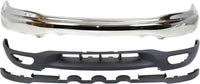 Front Bumper Chrome + Lower Valance Textured + Brackets Left Driver & Right Passenger Side Direct Replacement Compatible With 1999-2002 Ford Expedition / 1999-2003 F-150 FO1067129