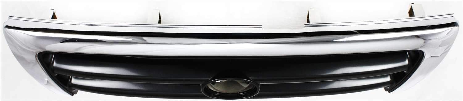 Front Grille Chrome Shell/Painted Dark Argent Insert Direct Replacement Compatible With 1998-2000 Toyota Tacoma TO1200213 5310004100