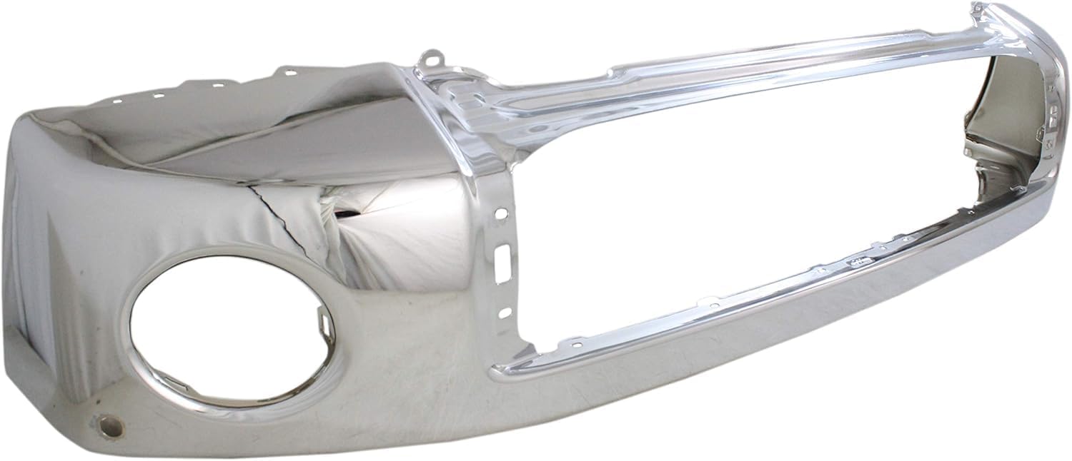 Front Bumper Steel Chrome With Park Assist Sensor Holes Direct Replacement Compatible With 2007-2013 Toyota Tundra TO1002181 521110C901