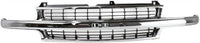 Front Grille Chrome Shell With Cross Bar Insert Direct Replacement Compatible With 2000-2006 Chevrolet Tahoe/Chevrolet Suburban GM1200442 88968934