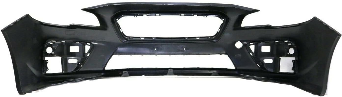 Front Bumper Cover Primed Plastic + Fog Lights Cover Left Driver & Right Passenger Side Direct Replacement Compatible With 2015-2017 Subaru WRX