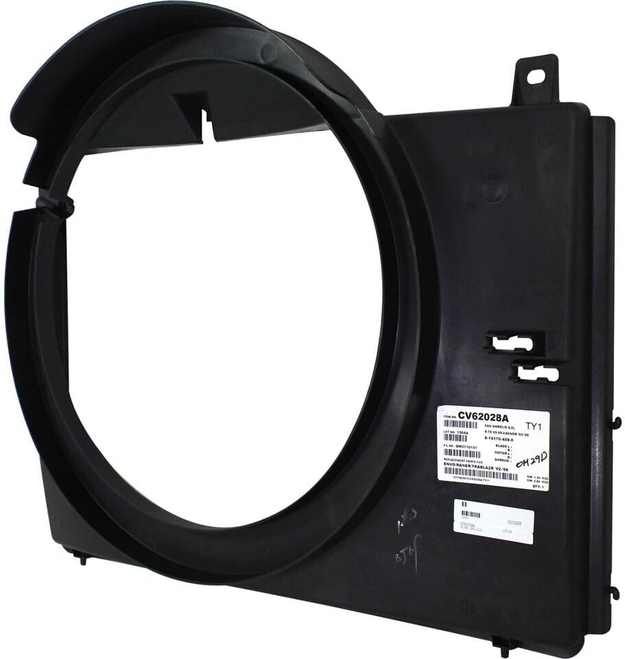 Radiator Fan Shroud Single Design Direct Replacement Compatible With 2002-2009 Chevrolet Trailblazer GM3110151 15170459‎