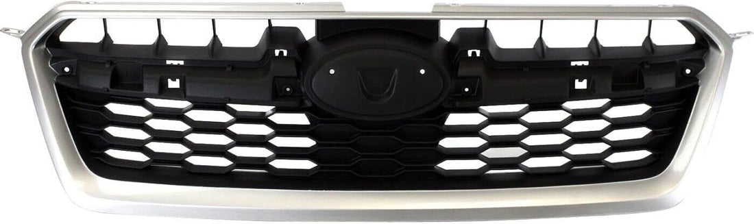 Front Grille Assembly Silver Shell With Black Insert Plastic Direct Replacement Compatible With 2012-2014 Subaru Impreza SU1200145 91122FJ010