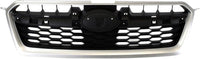 Front Grille Assembly Silver Shell With Black Insert Plastic Direct Replacement Compatible With 2012-2014 Subaru Impreza SU1200145 91122FJ010