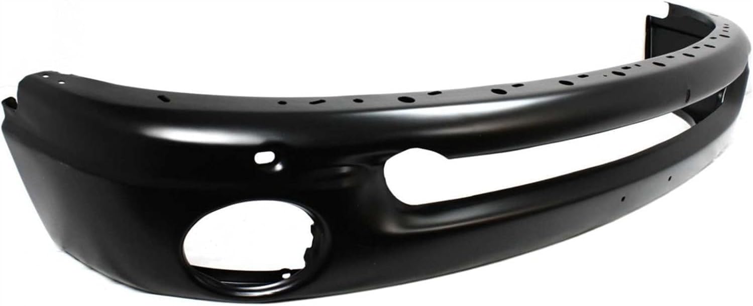 Front Bumper Primed + Upper Cover + Step Pad Molding + Lower Valance Air Dam Direct Replacement Compatible With 2002-2005 Dodge Ram 1500 2500 3500 CH1000338 CH1090125 CH1002377