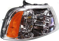 Set Of 2 Front Head Light Assembly Halogen Plastic Left Driver & Right Passenger Side Direct Replacement Compatible With 2003-2006 Lincoln Navigator FO2503209 FO2502209