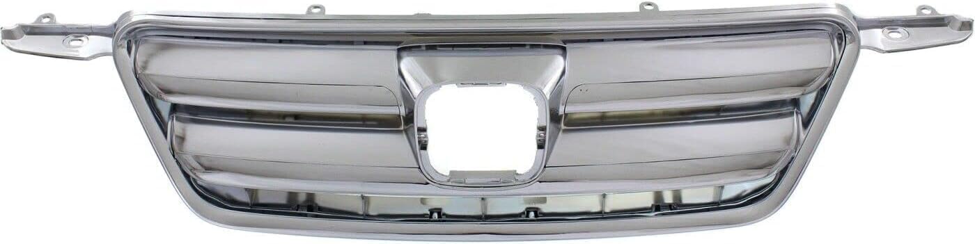 Front Bumper Upper Grille Chrome Shell & Insert Direct Replacement Compatible With 2005-2006 Honda CR-V HO1200194 71122S9AA01-PFM