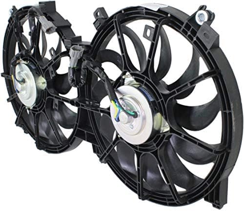 Front Radiator Dual Cooling Fan Assembly Plastic Direct Replacement Compatible with 2009-2014 Nissan Maxima NI3115139 21481ZY70A