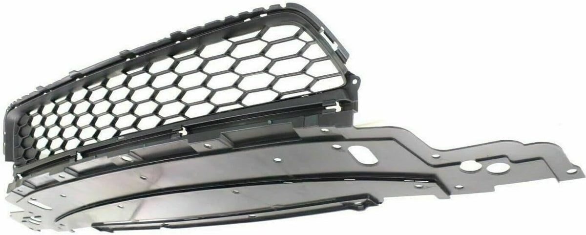 Front Lower Grille Textured + Bumper Molding Chrome Direct Replacement Compatible With 2013-2015 Honda Accord HO1036114 HO1095119 71103T2AA00 71150T2FA00