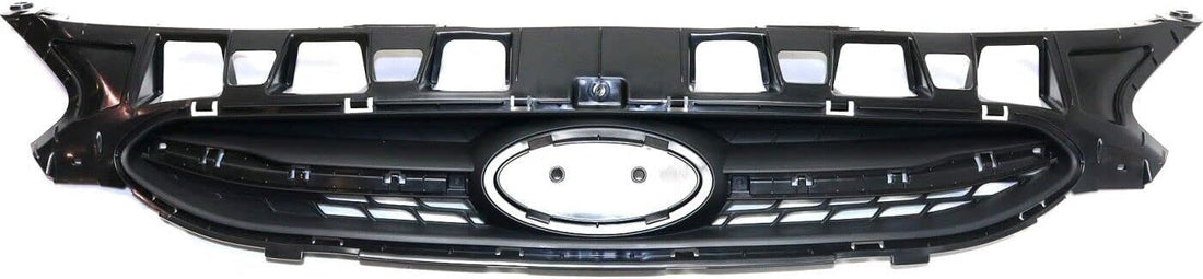Front Bumper Upper Grille Textured Black Shell & Insert Direct Replacement Compatible With 2015-2017 Hyundai Accent HY1200184 863511R510