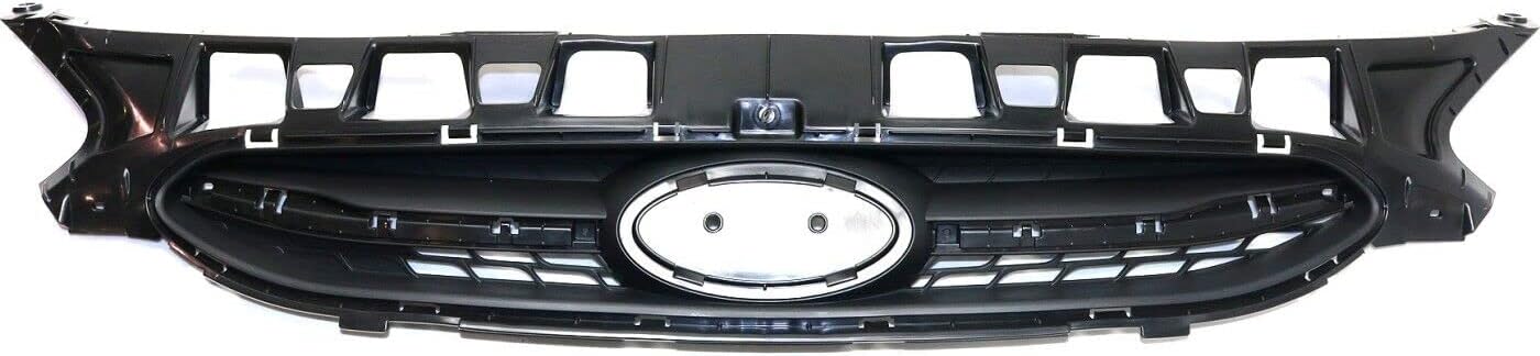 Front Bumper Upper Grille Textured Black Shell & Insert Direct Replacement Compatible With 2015-2017 Hyundai Accent HY1200184 863511R510