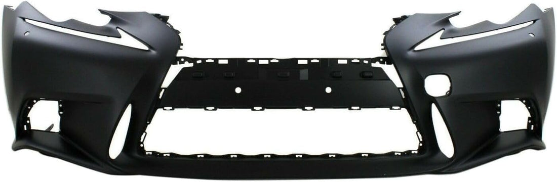 Front Bumper Cover + Upper & Lower Grille Primed + Head Lights Left Driver And Right Passenger Side Direct Replacement Compatible With 2014-2016 Lexus IS250 / IS350