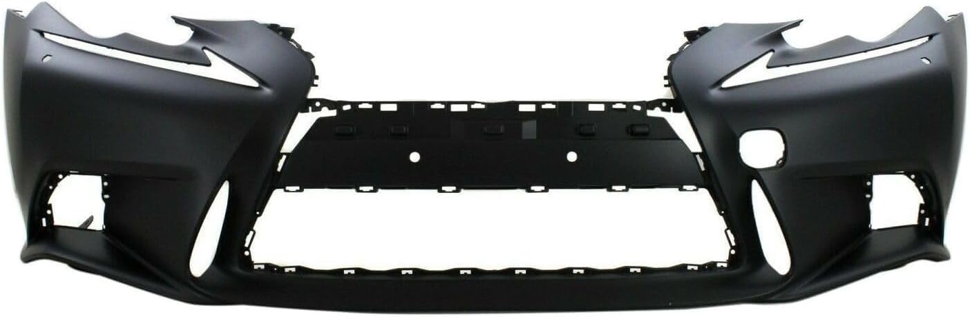 Front Bumper Cover + Upper & Lower Grille Primed + Head Lights Left Driver And Right Passenger Side Direct Replacement Compatible With 2014-2016 Lexus IS250 / IS350