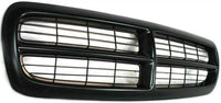 Front Bumper Upper Cover Primed + Lower Valance Textured + Grille + Fog Lights Left Driver & Right Passenger Side Direct Replacement Compatible With 1997-2000 Dodge Dakota CH1000240