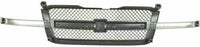 Front Grille Mesh Gray With Chrome Center Bar Direct Replacement Compatible With 2003-2006 Chevrolet Silverado GM1200489 19168629