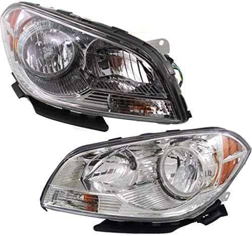 Set Of 2 Front Head Light Composite Assembly Plastic Left Driver & Right Passenger Side Direct Replacement Compatible With 2008-2012 Chevrolet Malibu GM2502307 GM2503307