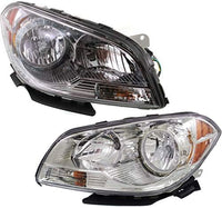 Set Of 2 Front Head Light Composite Assembly Plastic Left Driver & Right Passenger Side Direct Replacement Compatible With 2008-2012 Chevrolet Malibu GM2502307 GM2503307