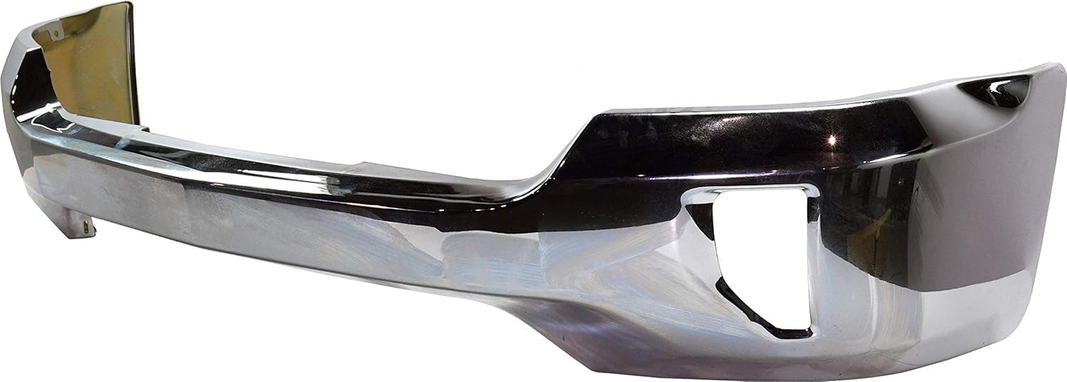 Front Bumper Face Bar Chrome Steel With Fog Light Holes Direct Replacement Compatible With 2016-2018 Chevrolet Silverado 1500/2019 LD GM1002861 84029801-PFM