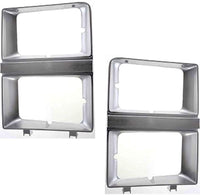 Set Of 2 Front Headlight Bezel With Dual Headlamps Right & Left Side Direct Replacement Compatible With 1981-1982 Suburban/Chevrolet C-K Series GM2513106 GM2512106 14021354 14021353