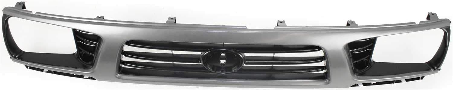 Front Grille Gray Shell With Painted Black Insert Plastic Direct Replacement Compatible With 1995-1997 Toyota Tacoma TO1200198 5310035310